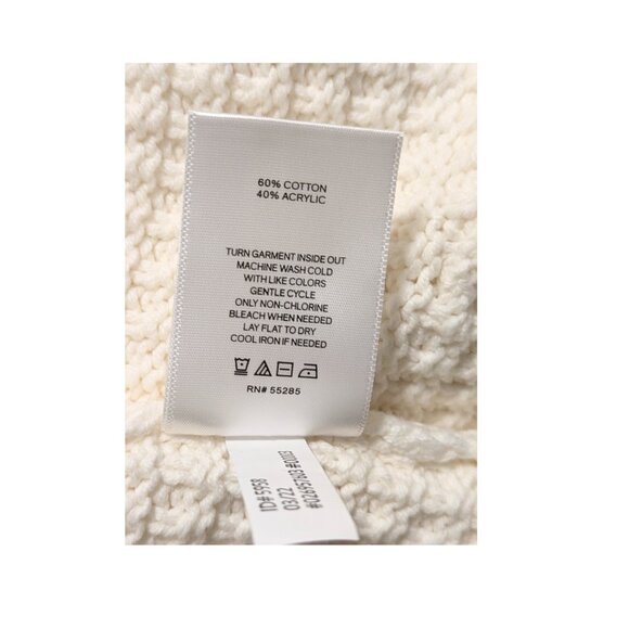 ⚡Express White Waffle-Knit Crew Neck Cardigan XS – NWOT Minimal Chic - Picture 5 of 5